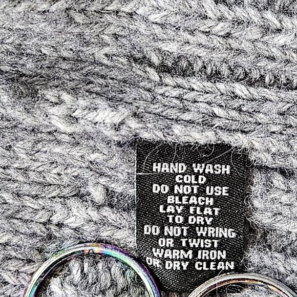 Mercer & Madison Cardigan Vest Women 1X Gray Pockets Chunky Knit Alpaca Blend - Picture 11 of 14